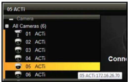 05 ACTi Camera All Cameras (6) 01 ACTi 02 ACTi 03 ACTi 04 ACTi 05 ACTi 06 ACTi 05 ACTi 172.16.26.70