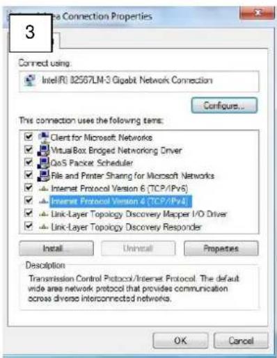 Connect using Intel/R1 32567LM-3 Gigabit Network Connection Configure... This connection uses the following items: ✓ Client for Microsoft Networks ✓ Virtual Box Enclosed Networking Driver ✓ QoS Packet Scheduler ✓ File and Printer Sharing for Microsoft Networks ✓ Internet Protocol Version 6 (TCP/IPv5) ✓ Internet Protocol Version 4 (TCP/IPv4) ✓ Link-Layer Topology Discovery Mapper I/O Driver ✓ Link-Layer Topology Discovery Responder Install Uninstall Properties Description Transmission Control Protocol/Internet Protocol. The default wide area network protocol that provides communication across diverse interconnected networks. OK Cancel