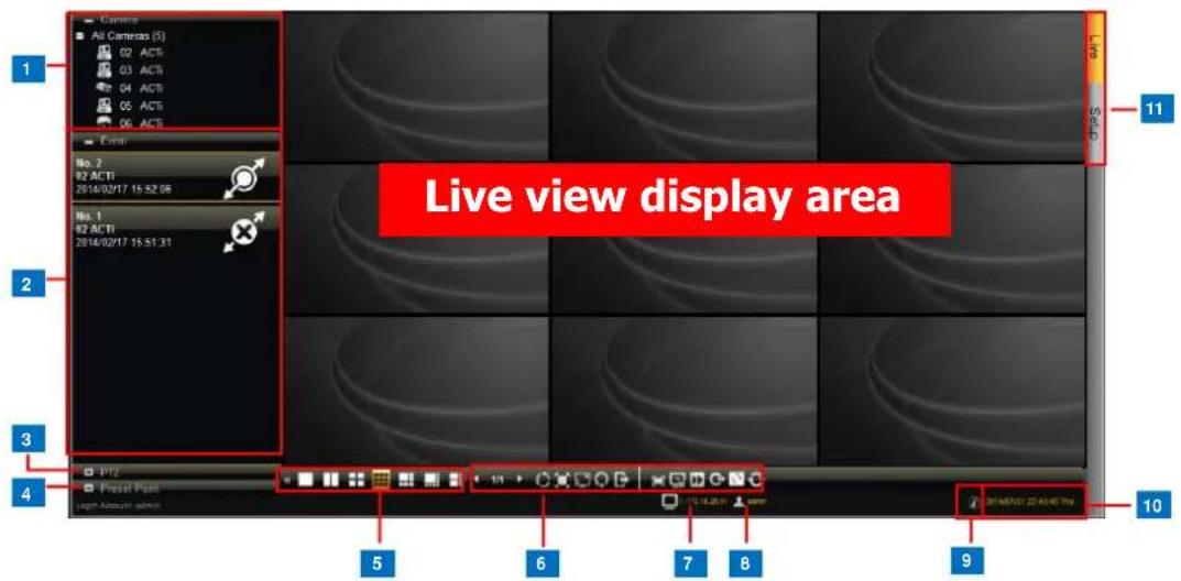 Live view display area