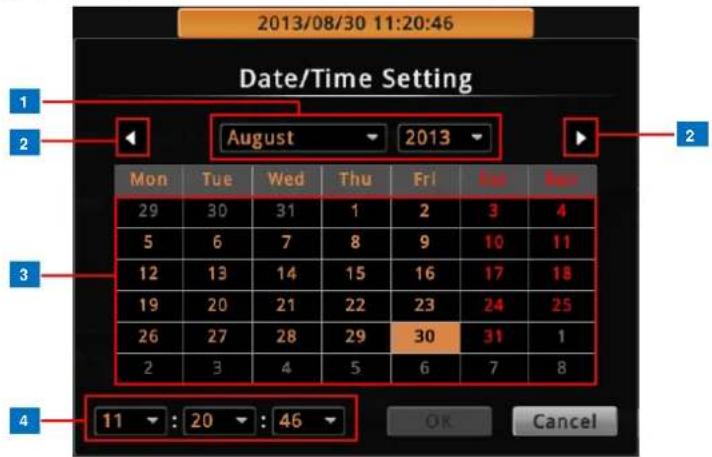2013/08/30 11:20:46 Date/Time Setting August 2013 Mon Tue Wed Thu Fri Feb Nov 29 30 31 1 2 3 4 5 6 7 8 9 10 11 12 13 14 15 16 17 18 19 20 21 22 23 24 25 26 27 28 29 30 31 1 2 3 4 5 6 7 8 4 11 : 20 : 46 OK Cancel
