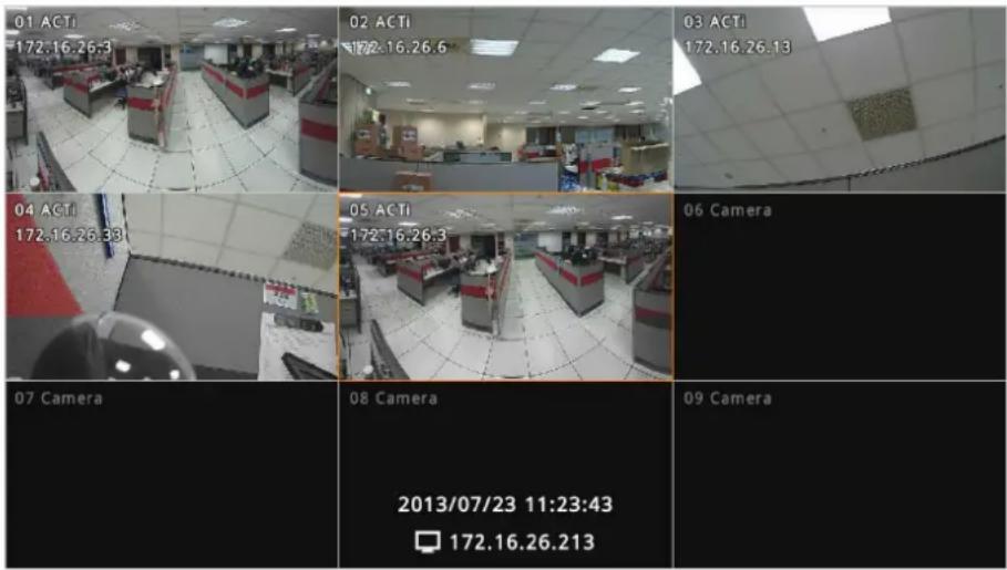 01 ACTi 172.16.26:3 02 ACTi 172.16.26.6 03 ACTi 172.16.26.13 04 ACTi 172.16.26.33 05 ACTi 172.16.26:3 06 Camera 07 Camera 08 Camera 2013/07/23 11:23:43 172.16.26.213 09 Camera