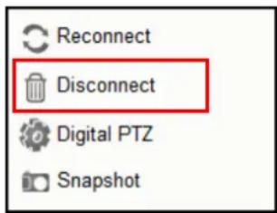 Reconnect Disconnect Digital PTZ Snapshot