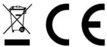 Symbolic image showing a crossed-out recycling bin and a stylized 'CE' with a horizontal line below it.