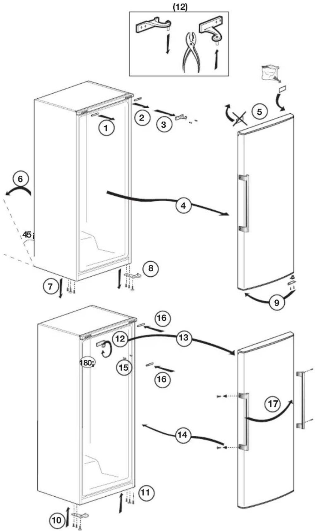 GRAM FS 4296-90 N - Reversing the doors - 1