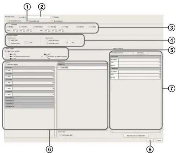 Screenshot of a software interface with numbered UI components, likely for modeling or configuration tasks.