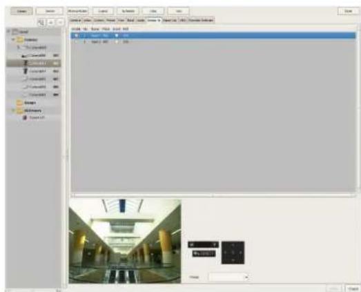 Screenshot of a software interface showing a file tree with folder navigation and a preview window displaying an indoor hallway.