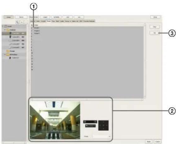 Screenshot of a software interface showing a file tree with folder navigation, project panel, and a preview window with labeled components.