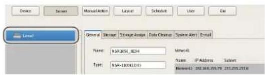 Local General Storage Storage-Assign Data-Close-System Alert Default Name: NSR-1092_8234 Network Type: NSR-1000(LOE) Network: IP Address Subnet Network: 262.008.159.79 251.255.251.6