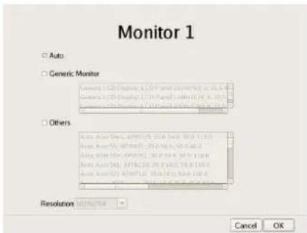 Monitor 1 Auto Generic Monitor Others Resolution Cancel OK