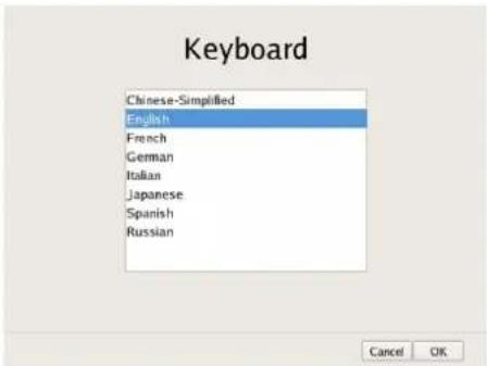 Keyboard Chinese-Simplified English French German Italian Japanese Spanish Russian Cancel OK