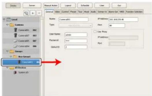 Device Server Manual Active Layout Schedule User Get General Video Control Present Tour Music Audio Sensor Int Name Out VHD Function Selection Local Commons Current01 002 Current07 003 Current05 007 Current04 006 Groups New General Current11 IP Devices System ID Name: Current11 Type: IP Address: 192.368.139.49 Port: User Name: admin Password: **** Global ID: 2 Use Proxy IP Address: Port: