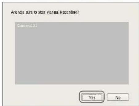 Are you sure to stop Manual Recording? Caner501 Yes No