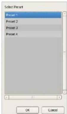Select Preset Preset 1 Preset 2 Preset 3 Preset 4 OK Cancel