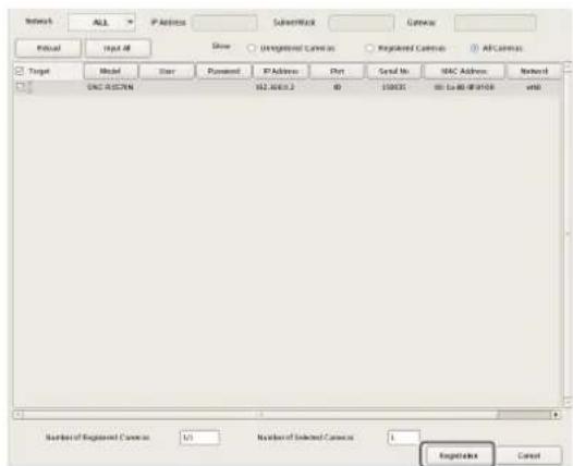 Network ALL IP Address Submit#ACK Gateway Protocol Input of Show Unregulated C来看 Registered C来看 AFC来看 Target Model User Command IP Address Port Send No IAC Address Network GNC ELECTRON 162.30410.2 ID 100KSC 00 to 80 00:00:00 wBD Number of Registered C来看: 1/1 Number of Selected C来看: 1. Regulator Cancel