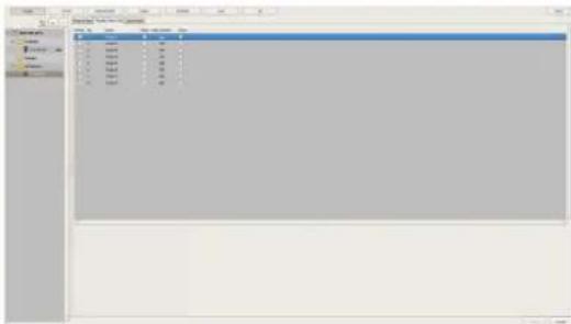 Screenshot of a legacy software interface showing a data table with columns and values, likely from an older file or project.