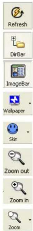 Refresh DirBar ImageBar Wallpaper Skin Zoom out Zoom in Zoom