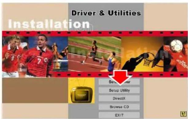 Driver & Utilities Installation Setup Utility Setup Utility DirectX Browse CD EXIT