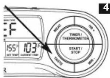 000 TYPE F ISS° 103°F NET TEMP CURRENT TIME TAXI TIMES / THE RADIOMETER START / STOP TASTE MIN. 4
