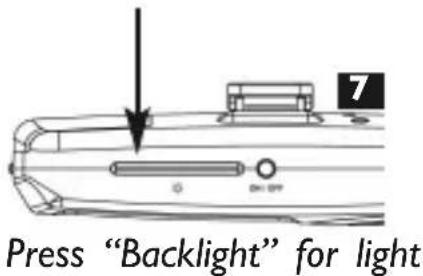 Press "Backlight" for light