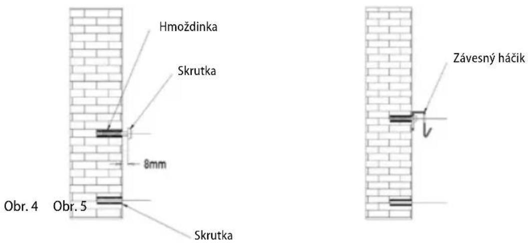 Hmoždinka Skrutka 8mm Obr. 4 Obr. 5 Skrutka Závesný háčik