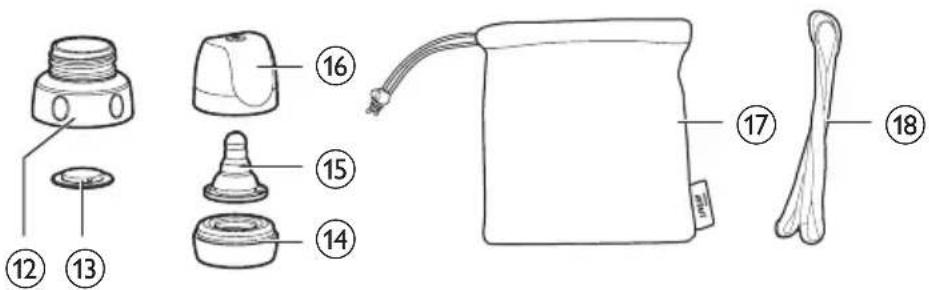 Diagram showing exploded view of a device with numbered parts including a connector, socket, and cable