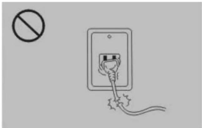 Safety warning symbol showing no prohibition sign and plug with plug, indicating no protection or disconnection