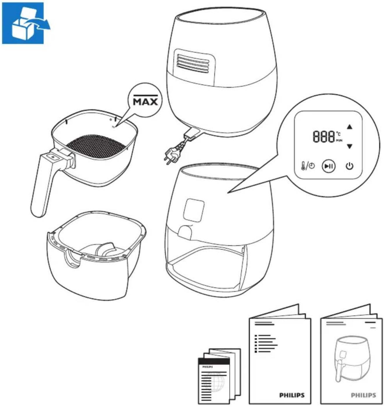 MAX 888 °C MIN PHILIPS PHILIPS