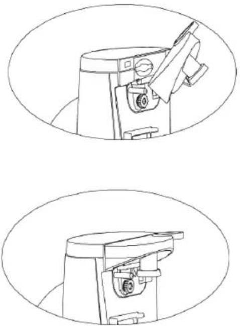 Technical line drawing of a mechanical device with two views (top and side), no text or symbols present.