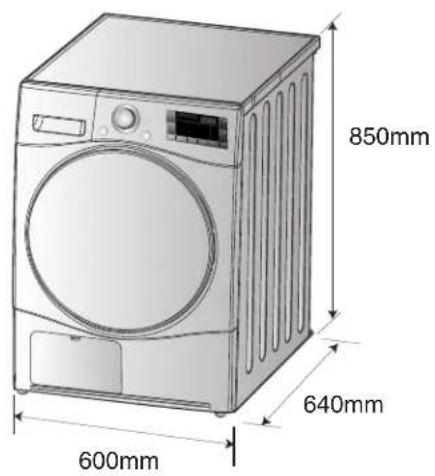 60 in.² (387 cm²) 60 in.² (387 cm²) Lukket dør udluftningskrav 3″ (8cm) 3″ (8cm)