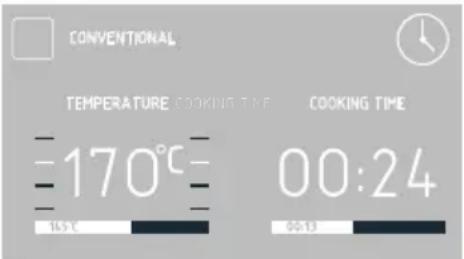 CONVENTIONAL TEMPERATURE COOKING TIME COOKING TIME 170°C 16.5°C 00:13