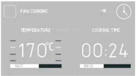 FAN/COOKING TEMPERATURE COOKING TIME COOKING TIME 170°C 145°C 00:24 00:13