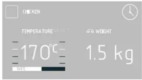 CHICKEN TEMPERATURE WEIGHT 170°C 145°C 400 WEIGHT 1.5 kg