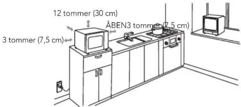 12 tommer (30 cm) 3 tommer (7,5 cm) ÅBEN3 tommer (7,5 cm)