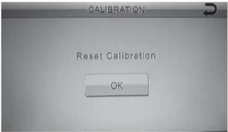 CALIBRATION Reset Calibration OK