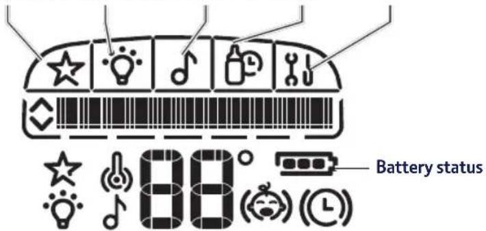 British Telecom Digital Baby Monitor 350 Lightshow - Parent unit display icons - 1