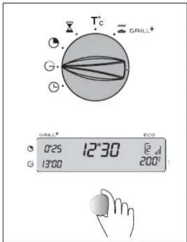 T°C GRILL+ GRILL+ 0:25 12"30 ECO 13:00 200°