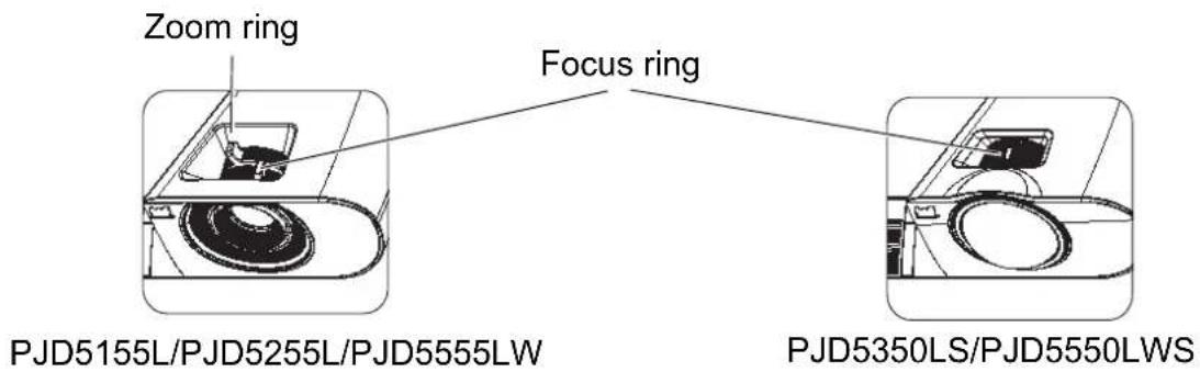 Zoom ring Focus ring PJD5155L/PJD5255L/PJD5555LW PJD5350LS/PJD5550LWS