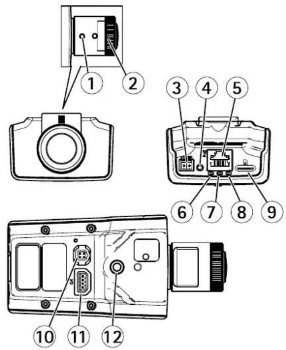Diagram of a camera module with numbered parts for identification and assembly reference.