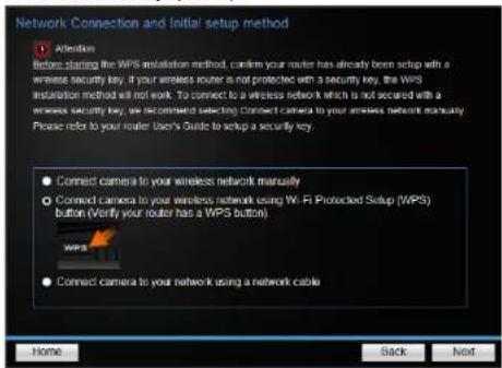 Network Connection and Initial setup method 1 Attention Before starting the WPS installation method, confirm your mode has already been setup with a wireless security key. If your wireless router is not protected with a security key, the WPS installation method will not work. To connect to a wireles…