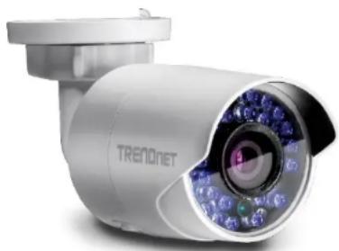 Exterior view of a modern surveillance camera with visible lens and sensor array (no text or symbols on body)