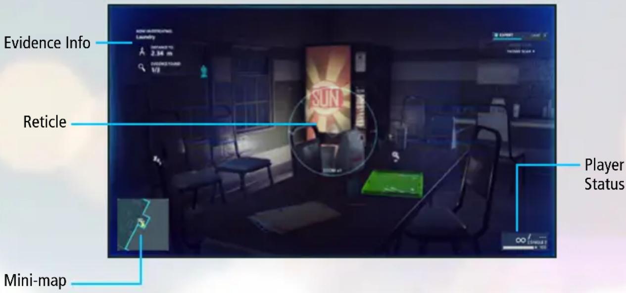 Evidence Info Reticle Mini-map Player Status