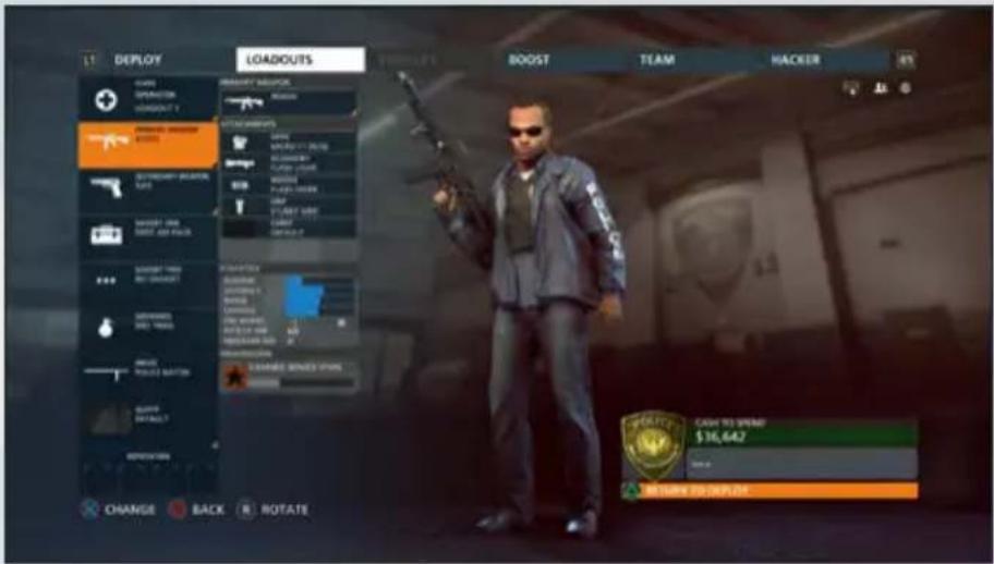 1 DEPLOY LOADOUTS BOOST TEAM HACKER CHANGE BACK ROTATE CASH TO SPEND! $16,642 BE TURRY TO DEPLICE