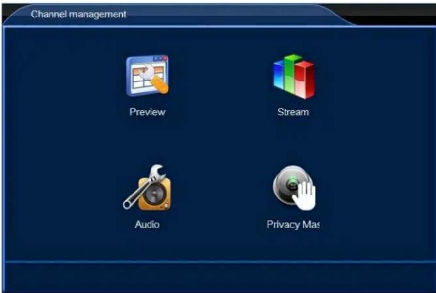 Channel management Preview Stream Audio Privacy Mas