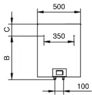 C B 500 350 100
