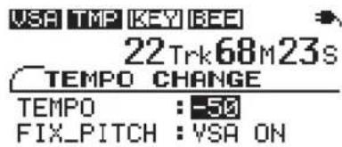 USA TMP KEY BEE 22 Trk 68 M 23 s TEMPO CHANGE TEMPO : -50 FIX_PITCH : VSA ON