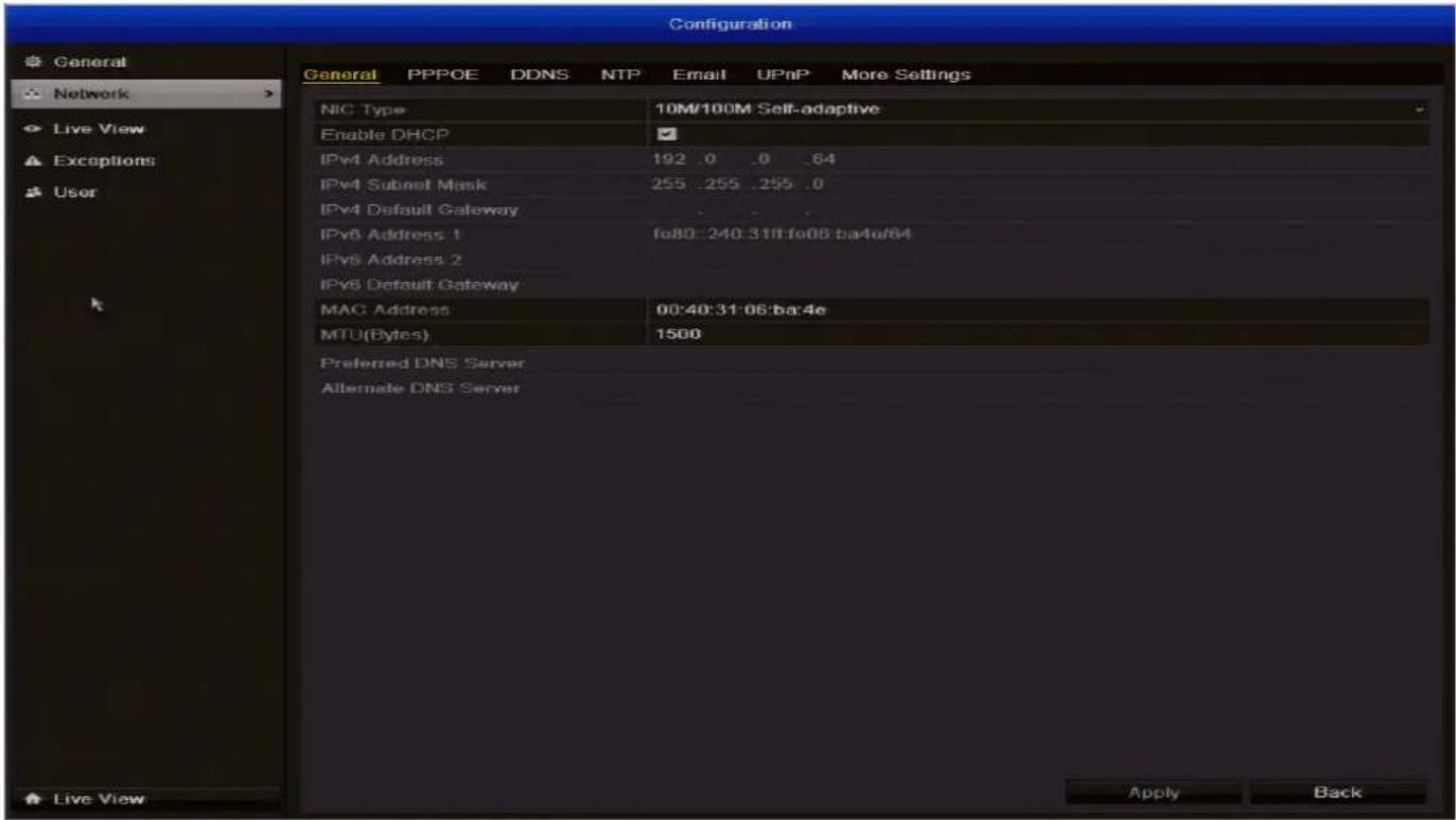SWANN DVR4-1500 - Configuration: Network: General - 1