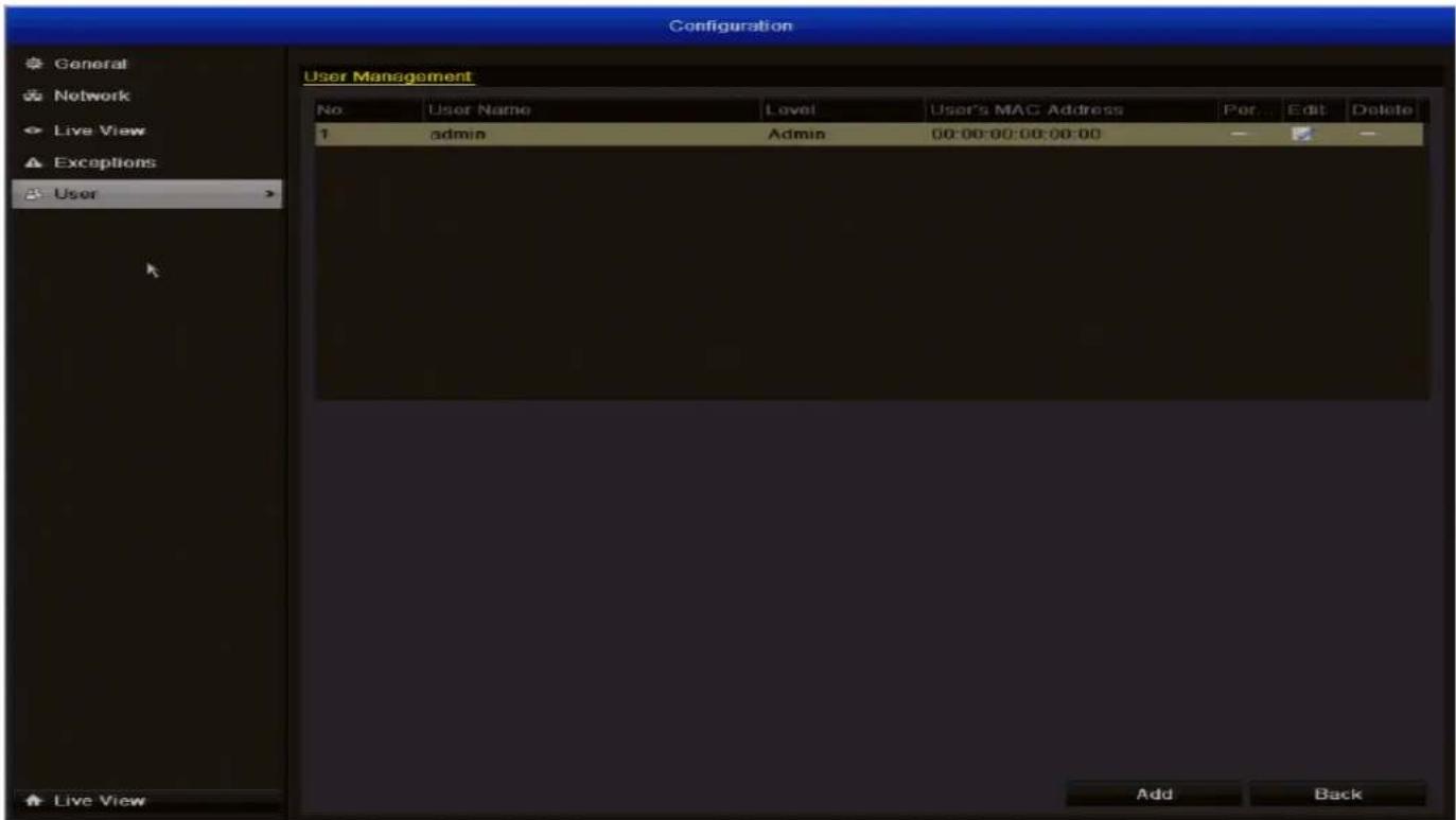 SWANN DVR4-1500 - Configuration: User - 1