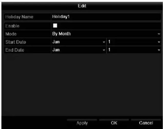 SWANN DVR4-1500 - Record: Holiday - 2