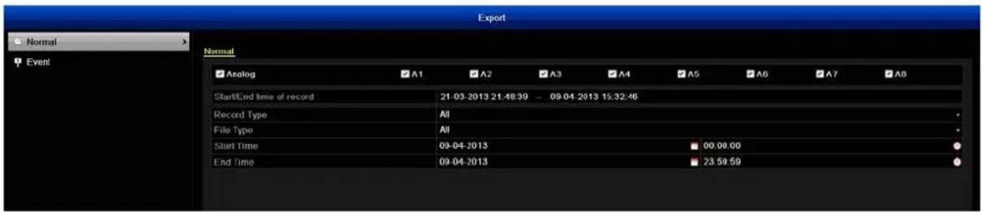 SWANN DVR4-1500 - Export: Normal/Event - 1