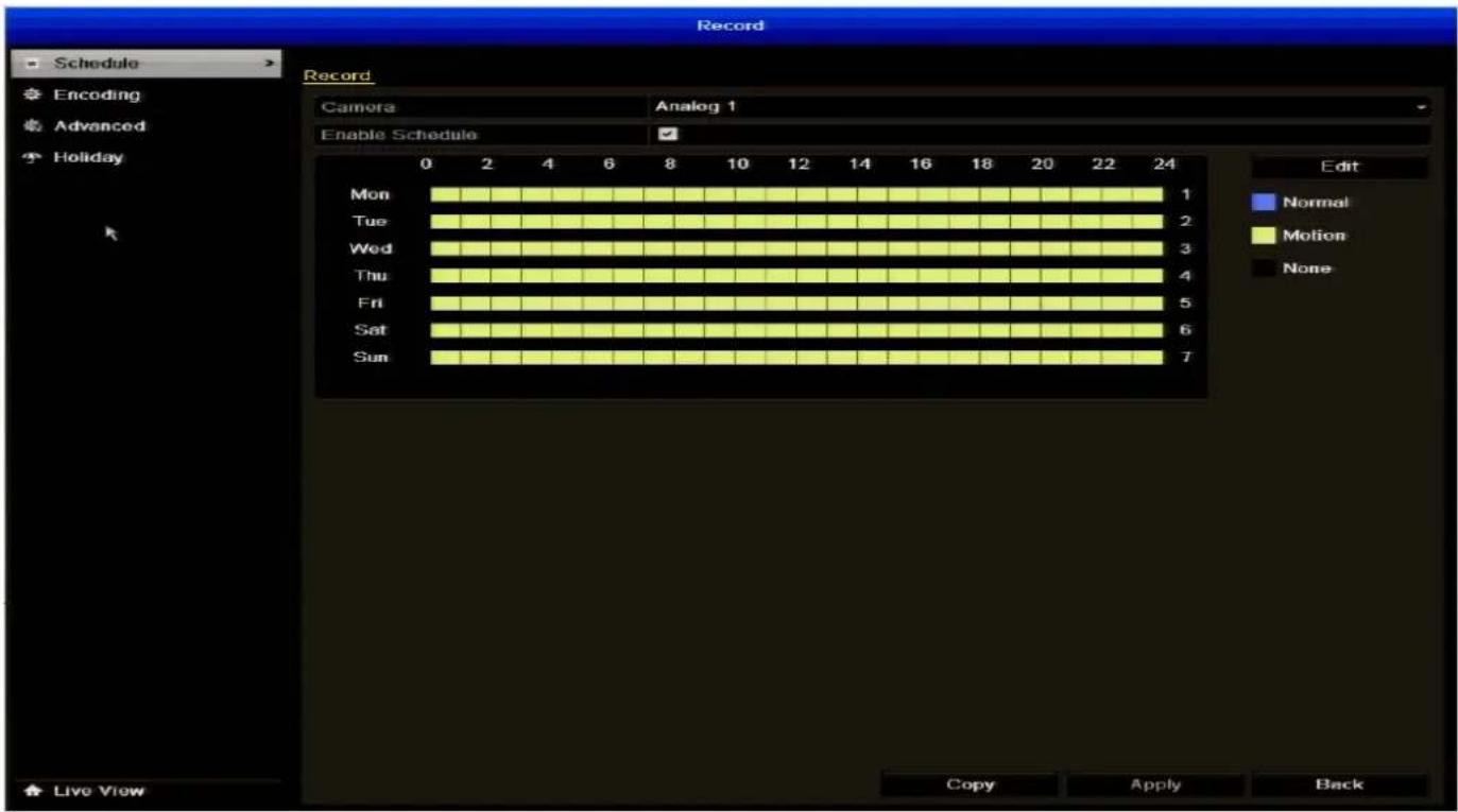SWANN DVR4-1500 - Record: Schedule - 1